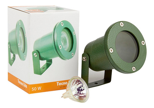 Reflector Jardin Contra Agua Ip67 50w Cálido Verde Tecnolite