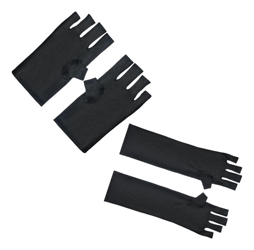 2 Pares De Prácticos Guantes Con Protección Uv Para Manicura