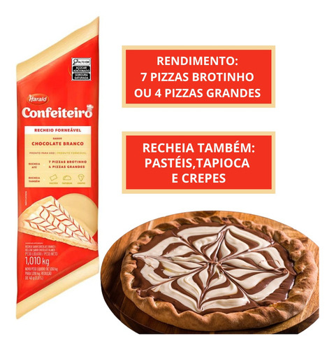 Recheio Forneável Para Pizza Harald Chocolate Branco 1 Kg