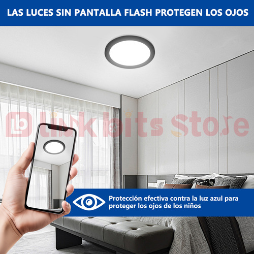Lampara Spot Ajustable Con 3 Tonos Luz Marco Negro 20pzs 18w
