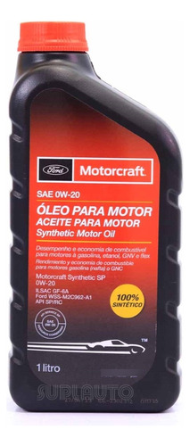 Oleo Motor 0w20 Sintetico Original Ford Bj1a0w20aa