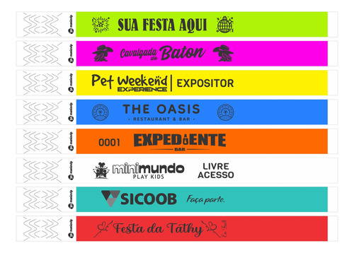 Kit 7000 Pulseiras De Identificação Festa Person. Tyvek 