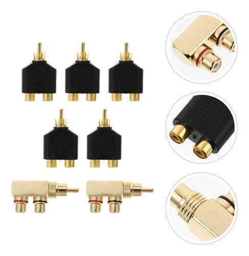Adaptador De Audio Av Con Divisor De Audio De 90 Grados Para