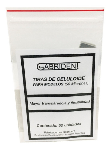 Tiras De Celuloide X 50u. Gabrident- Odontología