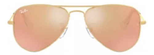 Óculos Ray-Ban Aviador RB3025 dourado fosco e lente azul espelhada