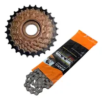 Comprar Kit Catraca Roda Livre 7v + Corrente Index Bike 21v Marchas