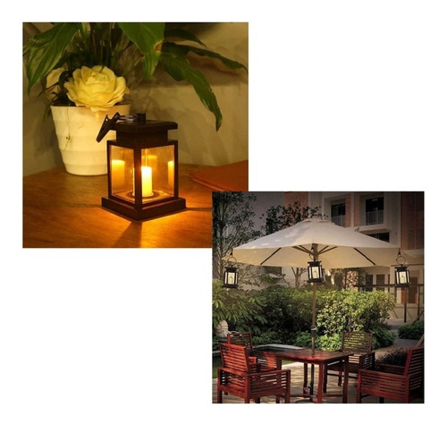 Imagen 6 de 9 de Lampara Colgante De Vela Led Para Exterior , Pack 2 Und.