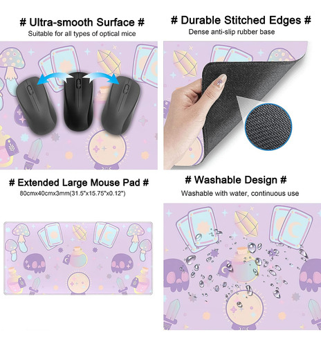 Alfombrilla De Escritorio Purpura Kawaii, Alfombrilla De ...