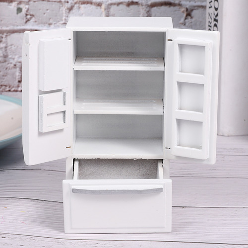Refrigerador Modelo 1:12 Minipuertas De Madera De Abedul Con