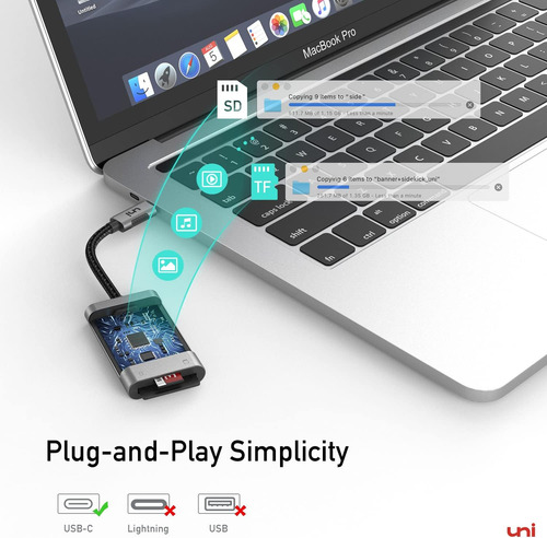 Lector De Memorias Uni Usb C Grey