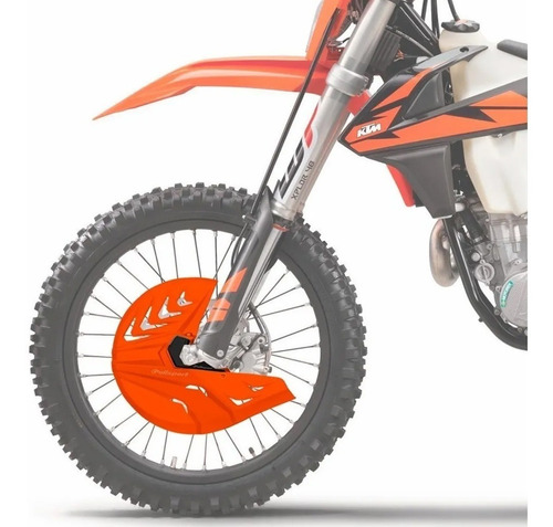 Cubre Disco Freno Delantero Ktm Exc 500 2012 A 2015 Naranja