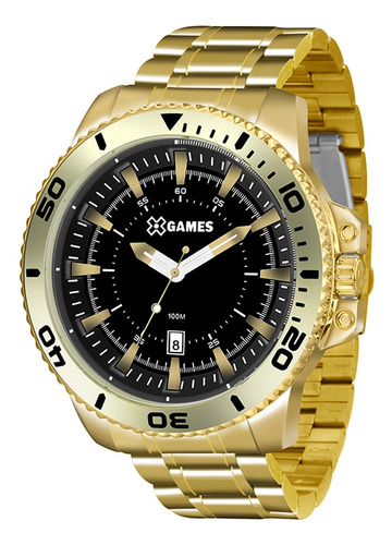 Relógio Xgames Masculino Dourado Xmgs1024 P2kx Grande