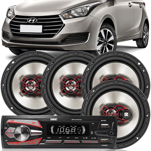 Kit Auto Falante Bravox Hb20 12 13 A 19 Radio Bluetooth Mp3