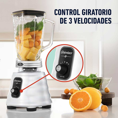 Licuadora Oster Osterizer BLSTSE75 1.25 L blanca con jarra de vidrio
