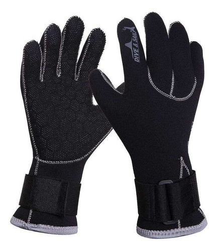 1 Par De Guantes De Neopreno De Neopreno Negro Agua