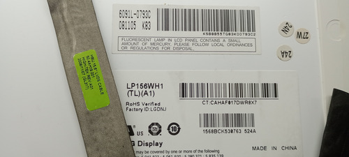 Pantalla Lcd Lg Lp156wh1 Tl A1 Funcionando.