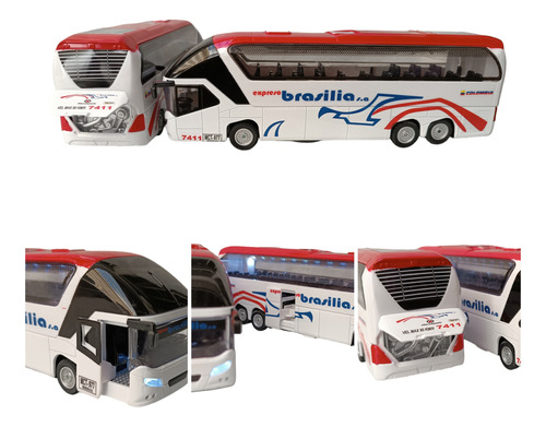 Bus Expreso Brasilia, Escala 1:55, Con Impulso, 17cms Largo.