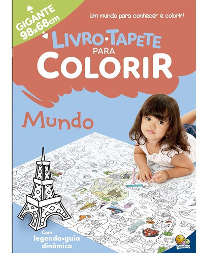 Livro Tapete Para Colorir Infantil 4 Unidades 98x68cm 