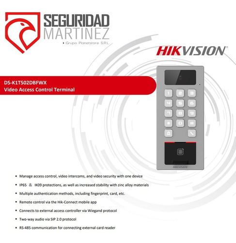 Control Acceso Hikvision Huella Tarjeta Teclado Exterior