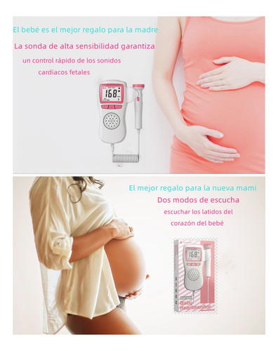Monitor Cardíaco Fetal Doppler Doméstico Recargable Con Gel