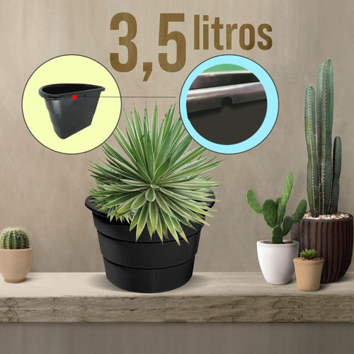 40 Unidades Vaso Arandela Plástico Preto Duro 3 L Liso