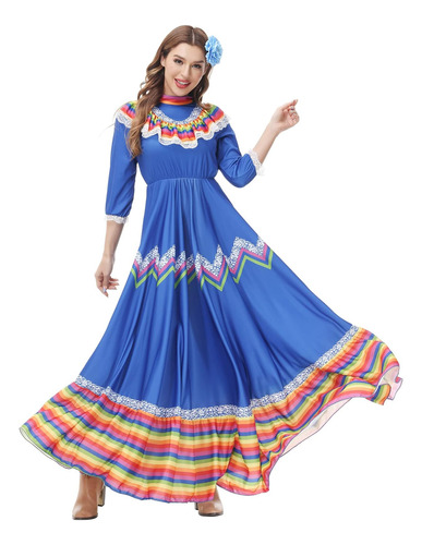 Denctoram Vestido Tradicional Mexicano Vestidos De Baile Fol