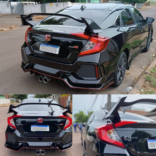 Aerofólio Em Plástico Abs Civic Type R G10 2017 2018 19 2021