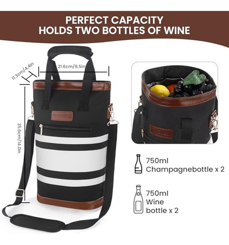 Porta Botellas De Vino Aislado De 2 Botellas - Bolsa De Vino