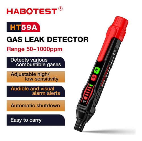 Detector De Gas Habotest Ht59a Lp Natural Gasolina Alta Cali