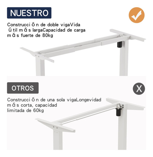 Escritorio Altura Ajustable Con Enchufe Forma L 150x68/100cm