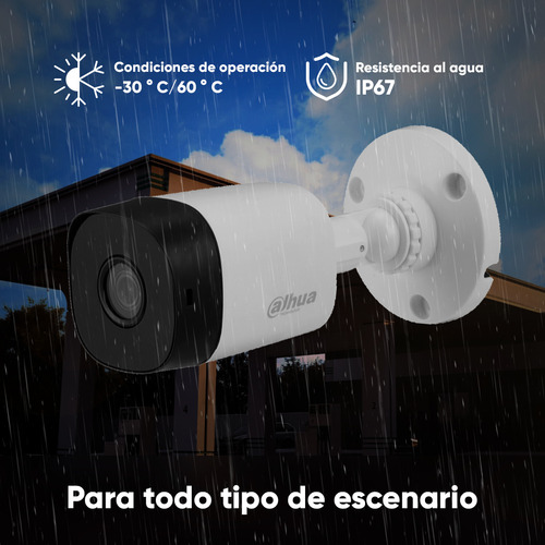 Kit Videovigilancia Cronos 8 Cámaras Dahua Bala B1A11 1MP + Baluns + Accesorios - Kit CCTV KITXVR1B04-I-8SC (DVR Dahua XVR1B08-I Circuito Cerrado)