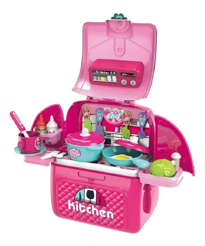 Set De Cocina Maleta Chef Portatil Niña Juguete 40cm Regalo