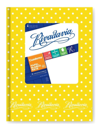 Cuaderno Rivadavia 16x21 Lunares Rayado 50 Hojas - Colores