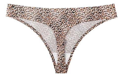 1 Lencería Estampada Para Mujer, Bragas De Cintura Baja, Tan
