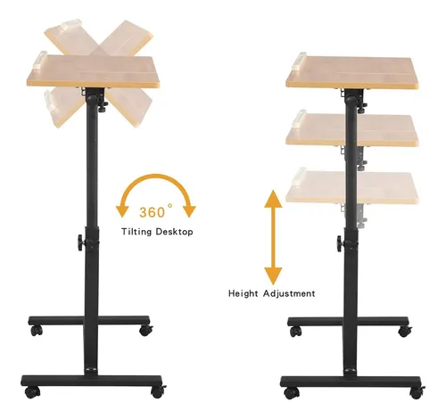Mesa Plegable Escritorio De Madera Con Ruedas