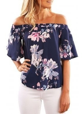 Blusa Con Hombros Descubiertos Y Estampado Floral 