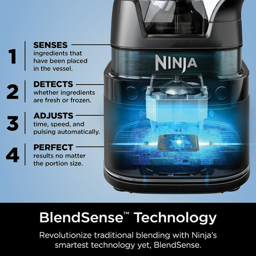 Licuadora Potente Con Tecnología Blendsense, Ideal Para Bati Plateado