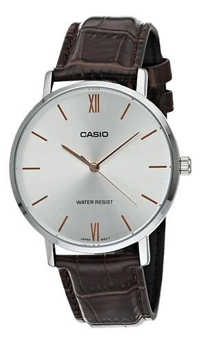 Casio Mtp-vt01l-7b2 Reloj Analógico Minimalista Con Esfera P