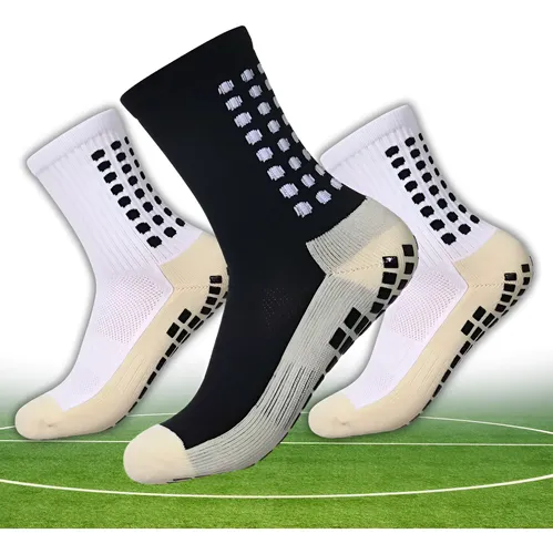 Kit com 3 Pares Meia Antiderrapante Esportiva