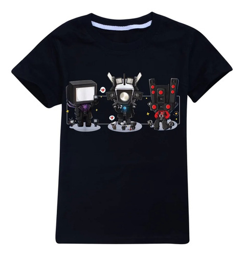 Polera Infantil Unisex Skibidi Tvman Camera Kawaii Estampado