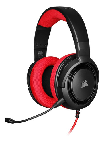 Imagem 1 de 4 de Fone de ouvido over-ear gamer Corsair HS35 Stereo red
