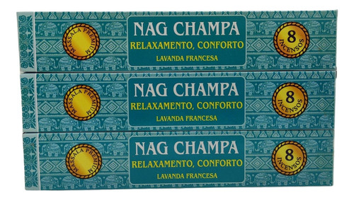 Incenso Massala Nag Champa Shakunthala Escolha Seu Aroma 3un Fragrância Lavanda Francesa - Relaxamento