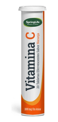 Vitamina C Efervescente Sabor Naranja Sin Azúcar 120 Comp