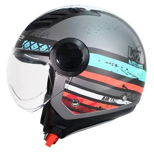 Casco Abierto Para Moto Ls2 Of562 Airflow Ronnie Plata Azul