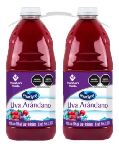 2 Pack Jugo Arándano-uva Member's Mark Ocean Spray De 2.83 L