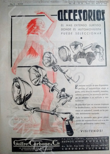 Muy Antigua Publicidad Clipping Faros Buscahuellas Año 1944