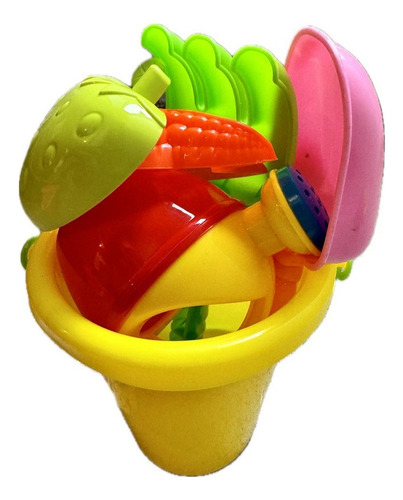 Set Juguetes De Playa For Niños 6 Accesorios Cubeta
