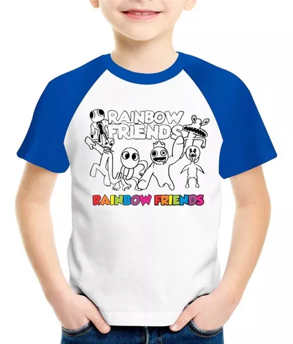 Camiseta Infantil Babão Blue Rainbow Friends Para Colorir #6