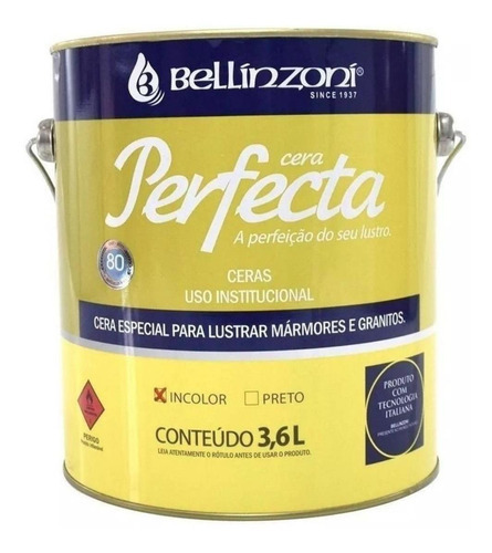 Cera Bellinzoni Italiana Incolor 3,6 L Granito Marmore