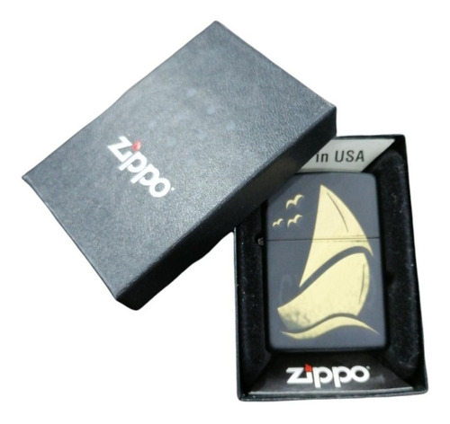 Zippo Negro Matte Personalizado Ambos Lados Imagen, Nombre, 